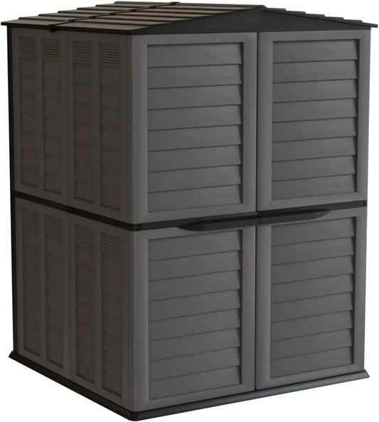 Abri de Jardin en Résine Gris Anthracite avec Plancher - 5500L, 151x208x200 cm